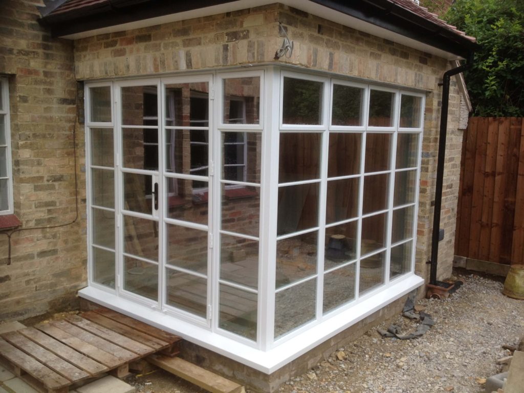 steel windows and double door and side screen