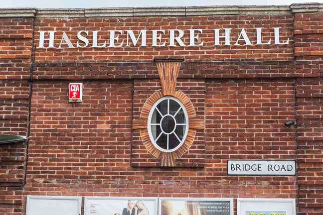 Photo from outside of Haslemere Hall with central AG210 window.